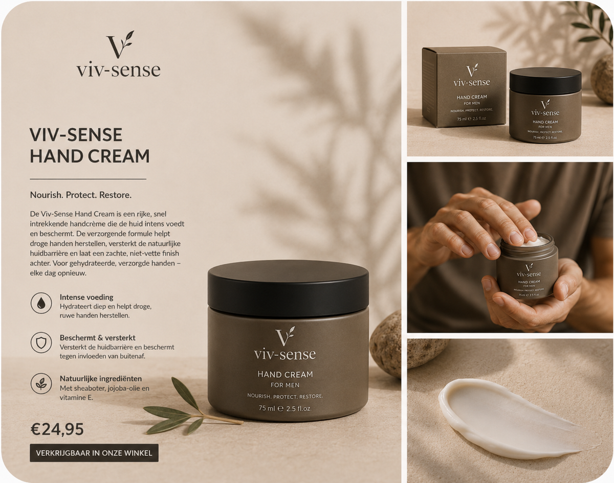 Viv-Sense | Intensief Verzorgende Handcrème voor Mannen
